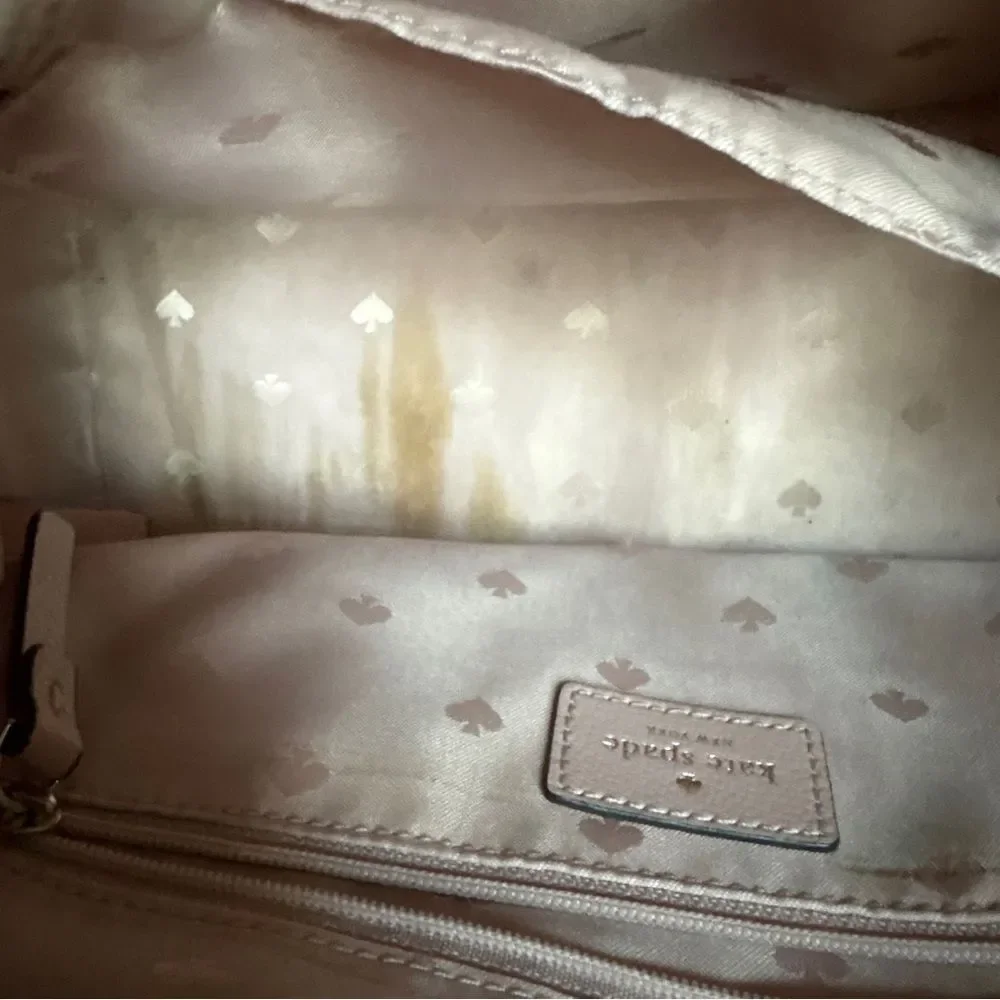 Kate Spade Light Pink Leather Purse with Handles & Shoulder Strap see INFO